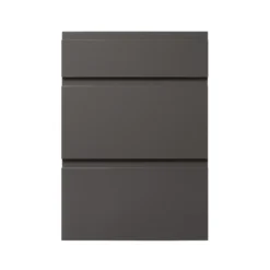 GoodHome Garcinia Gloss Anthracite Integrated Handle Drawer Front (W)500mm, Pack Of 3