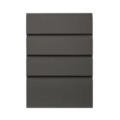 GoodHome Garcinia Gloss Anthracite Integrated Handle Drawer Front (W)500mm, Pack Of 4
