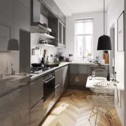 GoodHome Garcinia Gloss Anthracite Integrated Handle Drawerline Cabinet Door, (W)500mm (H)715mm (T)19mm -Trade Point Store goodhome garcinia gloss anthracite integrated handle drawerline cabinet door w 500mm h 715mm t 19mm3663602651956 21i