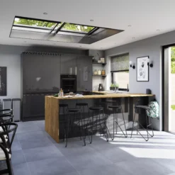 GoodHome Garcinia Gloss Anthracite Integrated Handle Larder/Fridge Cabinet Door (W)300mm (H)1287mm (T)19mm -Trade Point Store goodhome garcinia gloss anthracite integrated handle larder fridge cabinet door w 300mm h 1287mm t 19mm3663602651901 08i