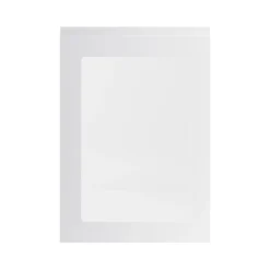 GoodHome Garcinia Gloss Light Grey Integrated Handle Glazed Cabinet Door (W)500mm (H)715mm (T)19mm