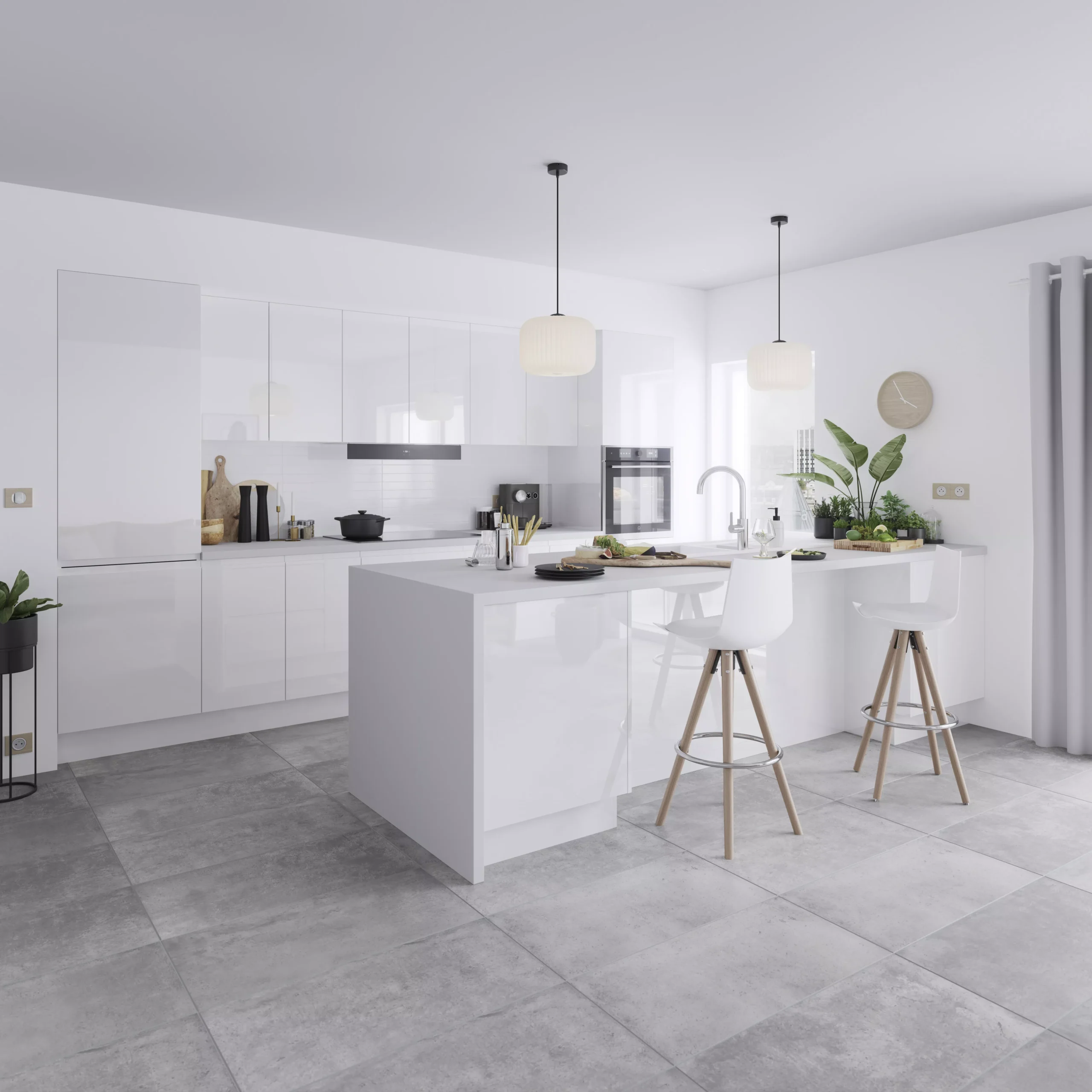 GoodHome Garcinia Gloss White Integrated Handle Drawer Front, Bridging Door & Bi Fold Door, (W)800mm (H)356mm (T)19mm 9 GoodHome Garcinia Gloss White Integrated Handle Drawer Front, Bridging Door & Bi Fold Door, (W)800mm (H)356mm (T)19mm - Image 9