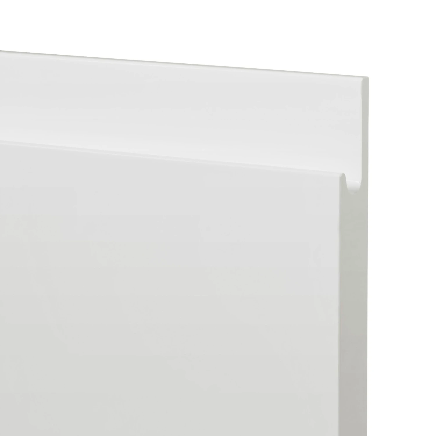 GoodHome Garcinia Gloss White Integrated Handle Drawer Front, Bridging Door & Bi Fold Door, (W)800mm (H)356mm (T)19mm 2 GoodHome Garcinia Gloss White Integrated Handle Drawer Front, Bridging Door & Bi Fold Door, (W)800mm (H)356mm (T)19mm - Image 2