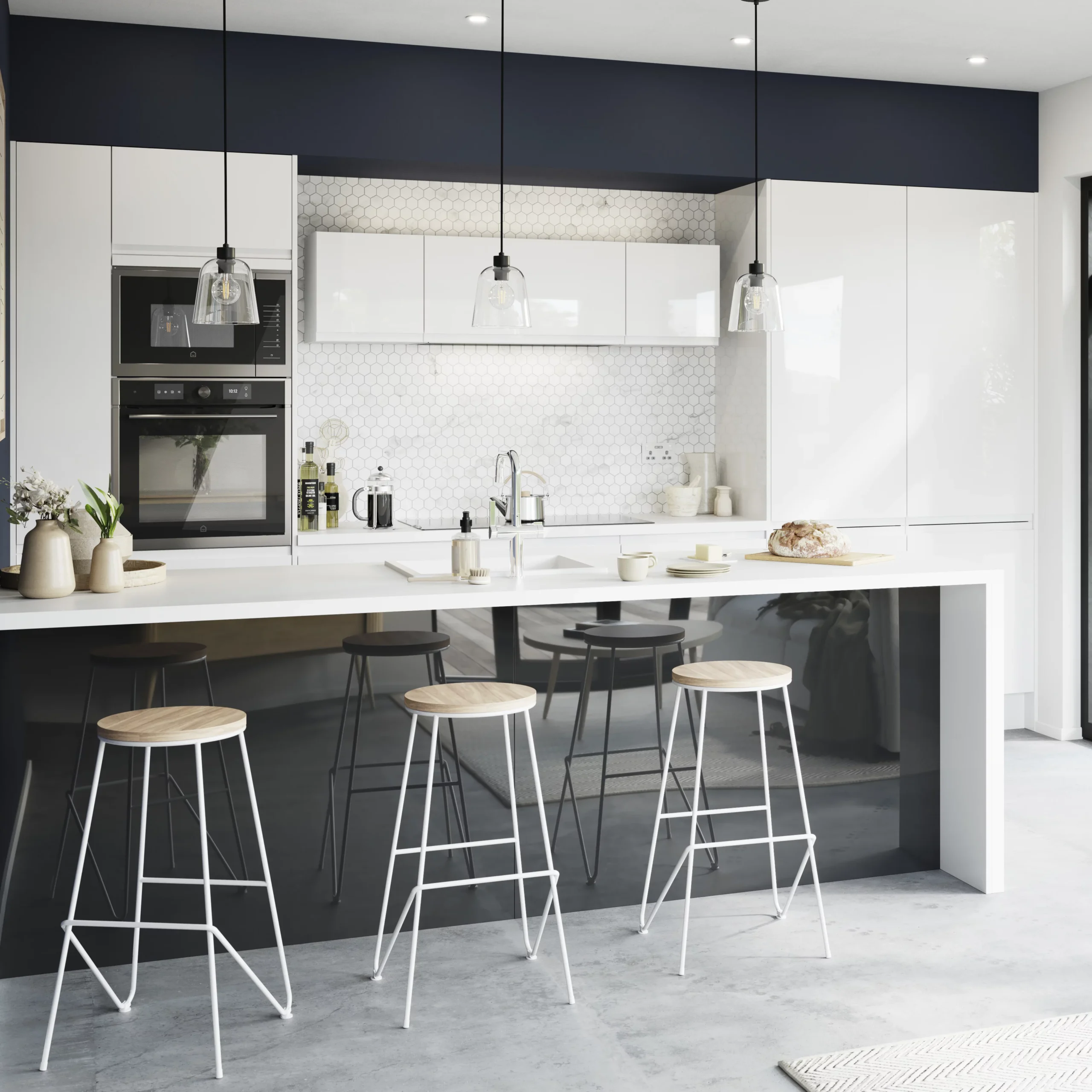 GoodHome Garcinia Gloss White Integrated Handle Highline Cabinet Door (W)300mm (H)715mm (T)19mm 7 GoodHome Garcinia Gloss White Integrated Handle Highline Cabinet Door (W)300mm (H)715mm (T)19mm - Image 7