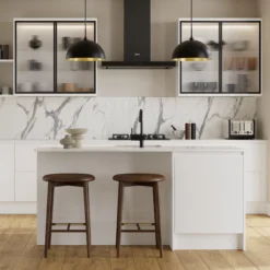 GoodHome Garcinia Gloss White Integrated Handle Highline Cabinet Door (W)600mm (H)715mm (T)19mm -Trade Point Store goodhome garcinia gloss white integrated handle highline cabinet door w 600mm h 715mm t 19mm3663602650928 07i