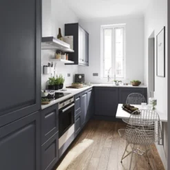 GoodHome Garcinia Matt Navy Blue Integrated Handle Shaker Highline Cabinet Door (W)400mm (H)715mm (T)20mm -Trade Point Store goodhome garcinia matt navy blue integrated handle shaker highline cabinet door w 400mm h 715mm t 20mm5059340129136 20i