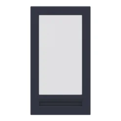 GoodHome Garcinia Matt Navy Blue Integrated Handle Shaker Tall Glazed Cabinet Door (W)500mm (H)895mm (T)20mm