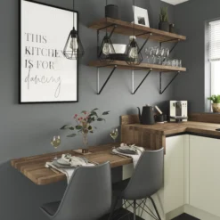 GoodHome Hinita Stained Dark Wood Effect Solid Oak Upstand (L)3000mm -Trade Point Store goodhome hinita stained dark wood effect solid oak upstand l 3000mm3663602635673 01i