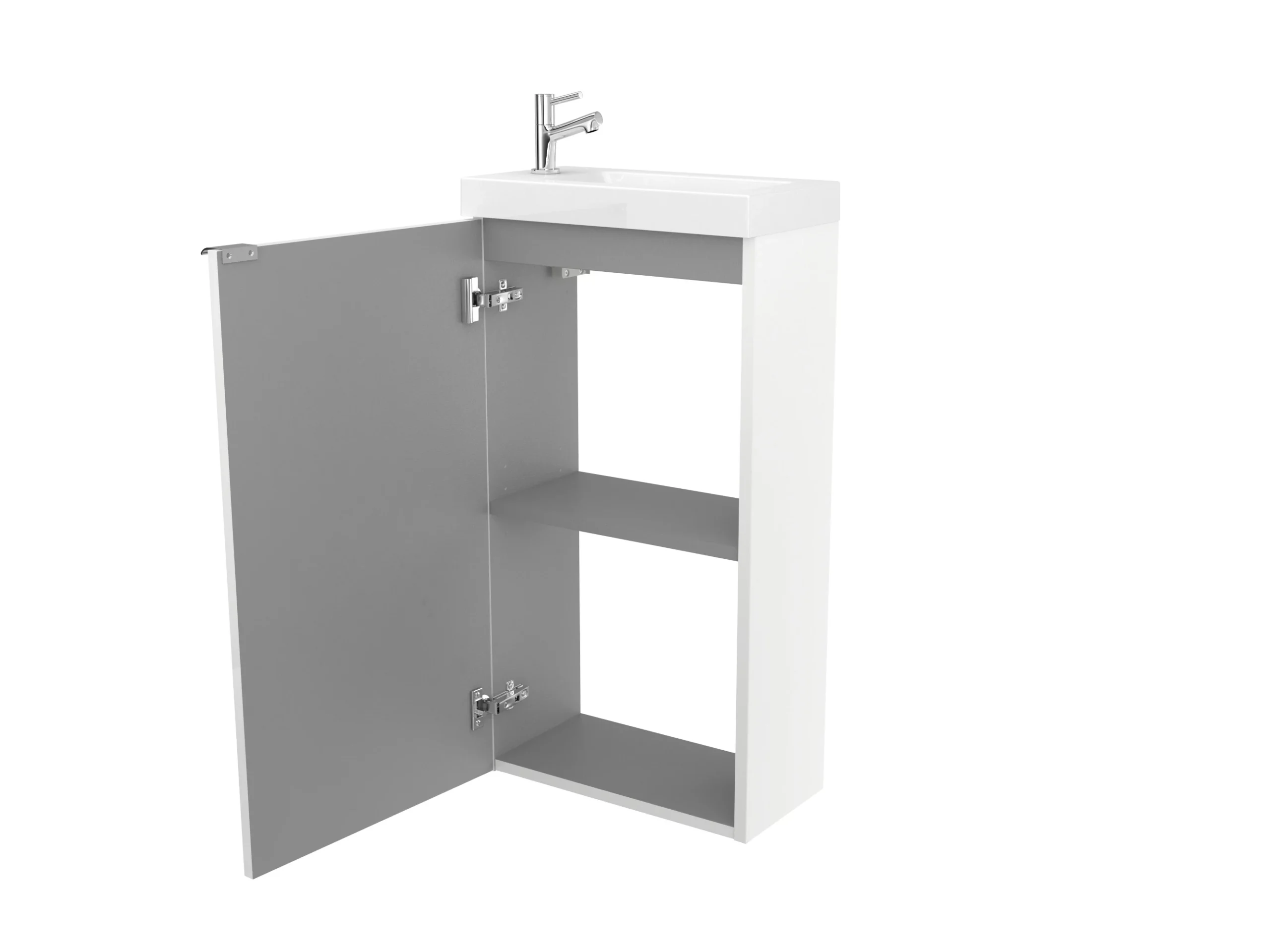 GoodHome Imandra & Beni Gloss White Freestanding Vanity Unit & Basin Set (H)790mm 9 GoodHome Imandra & Beni Gloss White Freestanding Vanity Unit & Basin Set (H)790mm - Image 9