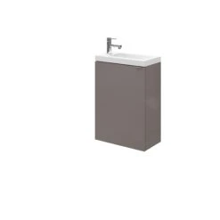 GoodHome Imandra Gloss Anthracite 1 Door Wall-mounted Bathroom Basin Cloakroom Unit (W)440mm (H)550mm -Trade Point Store goodhome imandra gloss anthracite 1 door wall mounted bathroom basin cloakroom unit w 440mm h 550mm5059340018836 22c