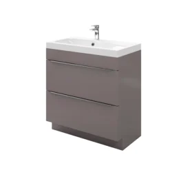 GoodHome Imandra Gloss Anthracite Wall-mounted Vanity Unit & Basin Set (W)804mm (H)944mm -Trade Point Store goodhome imandra gloss anthracite wall mounted vanity unit basin set w 804mm h 944mm5059340625294 37c bq