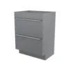 GoodHome Imandra Gloss Grey Bathroom Cabinet (H)82cm (W)60cm