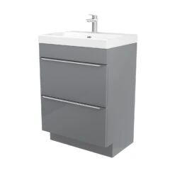GoodHome Imandra Gloss Grey Bathroom Cabinet (H)82cm (W)60cm 15 GoodHome Imandra Gloss Grey Bathroom Cabinet (H)82cm (W)60cm -Trade Point Store goodhome imandra gloss grey bathroom cabinet h 82cm w 60cm3663602932956 02bq