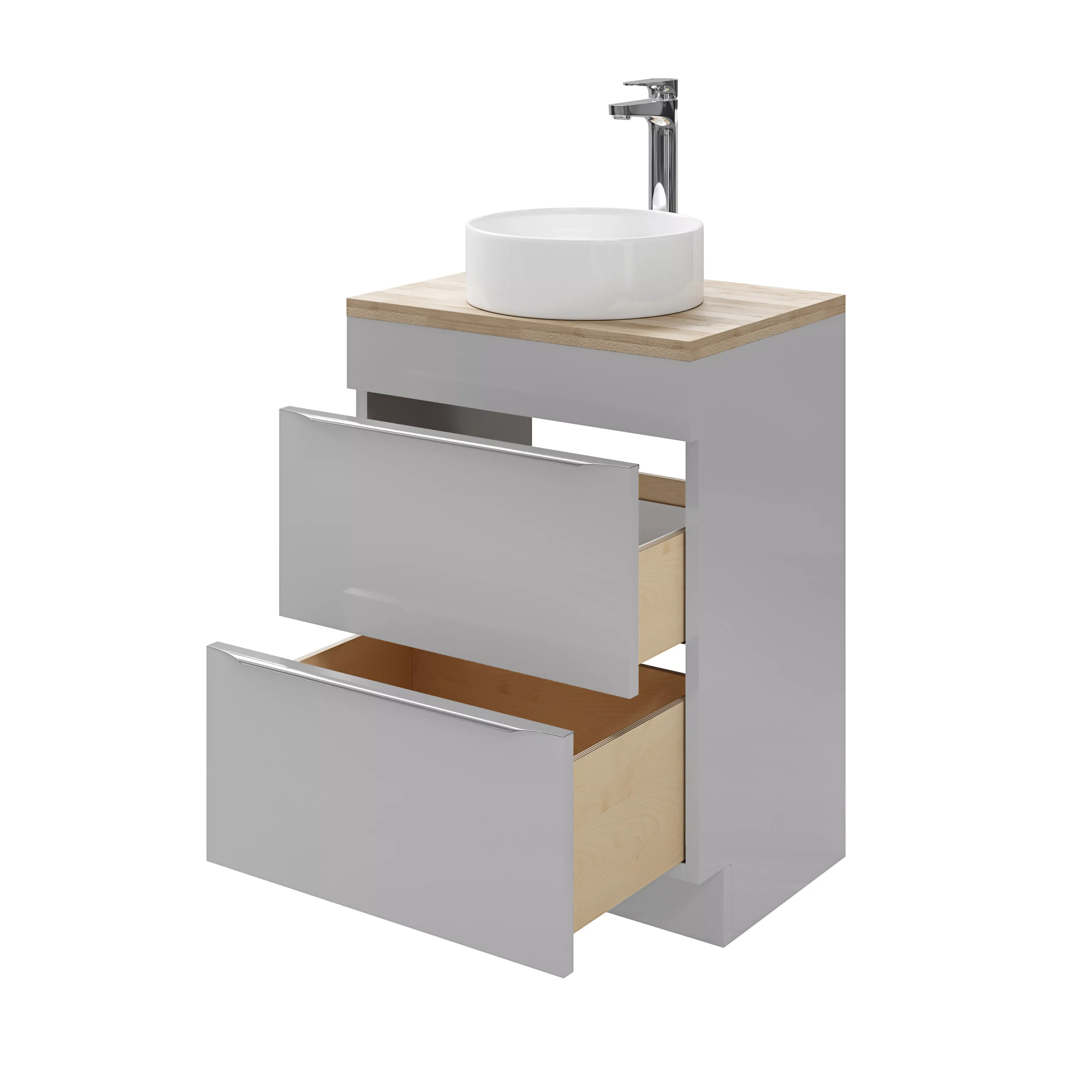 GoodHome Imandra Gloss Grey Bathroom Cabinet (H)82cm (W)60cm 8 GoodHome Imandra Gloss Grey Bathroom Cabinet (H)82cm (W)60cm - Image 8