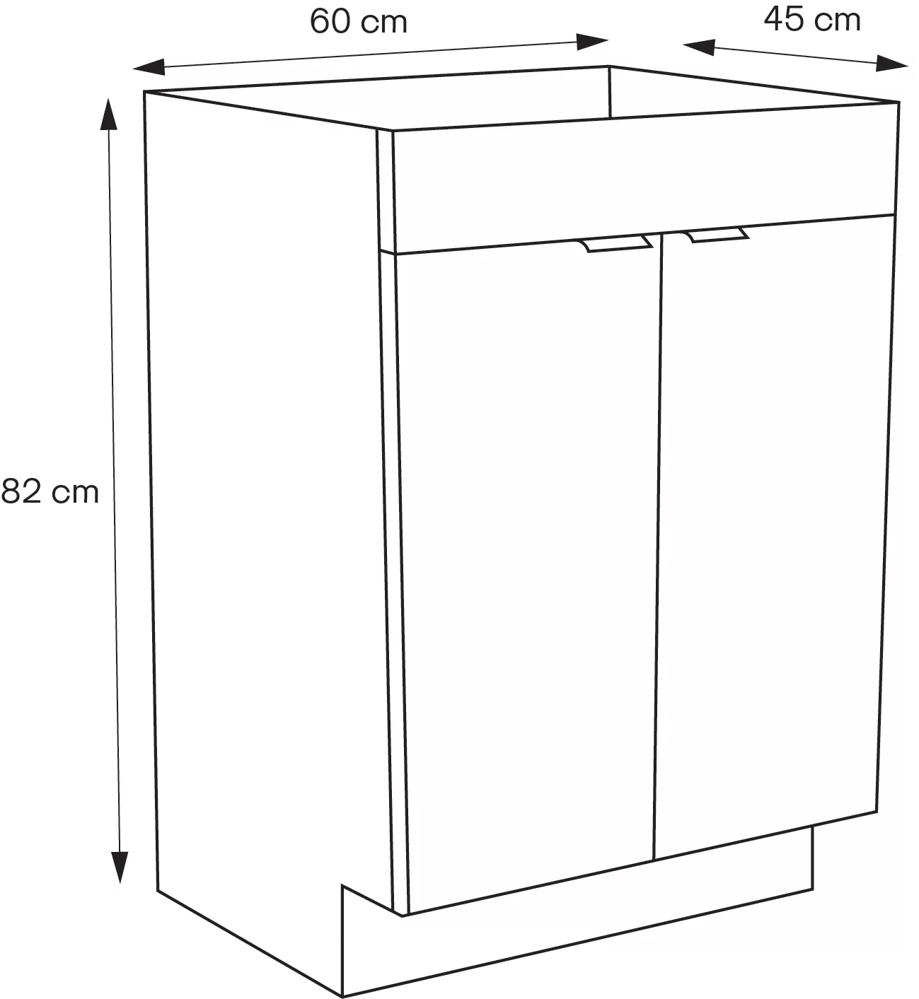 GoodHome Imandra Gloss Grey Double Bathroom Cabinet (H)82cm (W)60cm 4 GoodHome Imandra Gloss Grey Double Bathroom Cabinet (H)82cm (W)60cm - Image 4