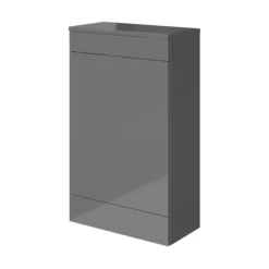 GoodHome Imandra Gloss Grey Freestanding Toilet Cabinet (W)500mm (H)840mm