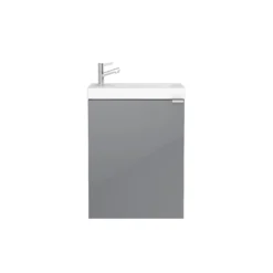 GoodHome Imandra Gloss Grey Wall-mounted Cloakroom Basin Cabinet (W)436mm (H)550mm 7 GoodHome Imandra Gloss Grey Wall-mounted Cloakroom Basin Cabinet (W)436mm (H)550mm -Trade Point Store goodhome imandra gloss grey wall mounted cloakroom basin cabinet w 436mm h 550mm3663602933038 03bq