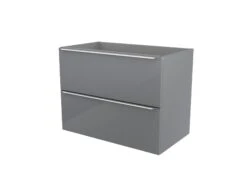 GoodHome Imandra Gloss Grey Wall-mounted Vanity & Basin Vanity & Basin Cabinet (W)800mm (H)600mm