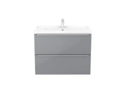 GoodHome Imandra Gloss Grey Wall-mounted Vanity & Basin Vanity & Basin Cabinet (W)800mm (H)600mm -Trade Point Store goodhome imandra gloss grey wall mounted vanity basin vanity basin cabinet w 800mm h 600mm3663602932833 03bq