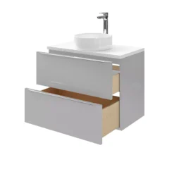 GoodHome Imandra Gloss Grey Wall-mounted Vanity & Basin Vanity & Basin Cabinet (W)800mm (H)600mm -Trade Point Store goodhome imandra gloss grey wall mounted vanity basin vanity basin cabinet w 800mm h 600mm3663602932833 35c