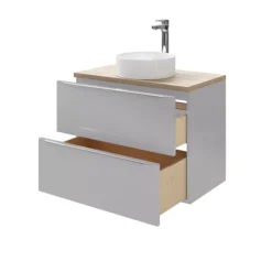 GoodHome Imandra Gloss Grey Wall-mounted Vanity & Basin Vanity & Basin Cabinet (W)800mm (H)600mm -Trade Point Store goodhome imandra gloss grey wall mounted vanity basin vanity basin cabinet w 800mm h 600mm3663602932833 43c
