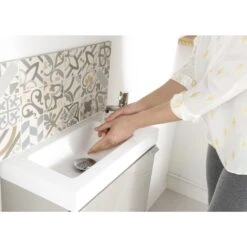 GoodHome Imandra Gloss Grey & White Wall-mounted Vanity Unit & Basin Set (H)550mm -Trade Point Store goodhome imandra gloss grey white wall mounted vanity unit basin set h 550mm3663602298083 02i bq