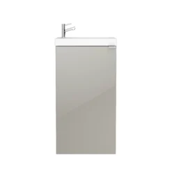 GoodHome Imandra Gloss Taupe & White Freestanding Vanity Unit & Basin Set (H)790mm -Trade Point Store goodhome imandra gloss taupe white freestanding vanity unit basin set h 790mm3663602298052 02c bq