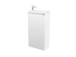 GoodHome Imandra Gloss White 1 Door Freestanding Bathroom Basin Cloakroom Unit (W)440mm (H)790mm -Trade Point Store goodhome imandra gloss white 1 door freestanding bathroom basin cloakroom unit w 440mm h 790mm3663602933069 21c