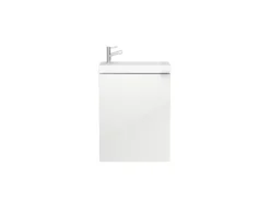 GoodHome Imandra Gloss White 1 Door Wall-mounted Bathroom Basin Cloakroom Unit (W)440mm (H)550mm -Trade Point Store goodhome imandra gloss white 1 door wall mounted bathroom basin cloakroom unit w 440mm h 550mm3663602933021 03bq