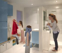 GoodHome Imandra Gloss White 1 Door Wall-mounted Bathroom Basin Cloakroom Unit (W)440mm (H)550mm -Trade Point Store goodhome imandra gloss white 1 door wall mounted bathroom basin cloakroom unit w 440mm h 550mm3663602933021 04i bq