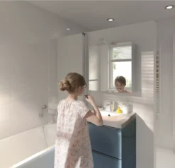 GoodHome Imandra Gloss White 1 Door Wall-mounted Bathroom Basin Cloakroom Unit (W)440mm (H)550mm -Trade Point Store goodhome imandra gloss white 1 door wall mounted bathroom basin cloakroom unit w 440mm h 550mm3663602933021 06i bq