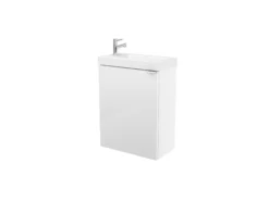 GoodHome Imandra Gloss White 1 Door Wall-mounted Bathroom Basin Cloakroom Unit (W)440mm (H)550mm -Trade Point Store goodhome imandra gloss white 1 door wall mounted bathroom basin cloakroom unit w 440mm h 550mm3663602933021 21c