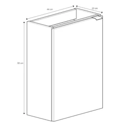 GoodHome Imandra Gloss White 1 Door Wall-mounted Bathroom Basin Cloakroom Unit (W)440mm (H)550mm -Trade Point Store goodhome imandra gloss white 1 door wall mounted bathroom basin cloakroom unit w 440mm h 550mm5059340018836 01t