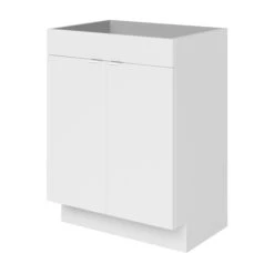 GoodHome Imandra Gloss White Double Bathroom Cabinet (H)82cm (W)60cm