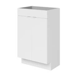 GoodHome Imandra Gloss White Freestanding Bathroom Basin Cabinet (W)500mm (H)820mm