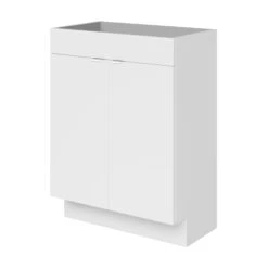 GoodHome Imandra Gloss White Freestanding Bathroom Basin Cabinet (W)600mm (H)820mm
