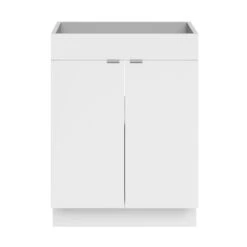 GoodHome Imandra Gloss White Freestanding Bathroom Basin Cabinet (W)600mm (H)820mm -Trade Point Store goodhome imandra gloss white freestanding bathroom basin cabinet w 600mm h 820mm5059340394138 02c