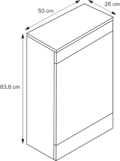 GoodHome Imandra Gloss White Freestanding Toilet Cabinet (W)500mm (H)840mm -Trade Point Store goodhome imandra gloss white freestanding toilet cabinet w 500mm h 840mm5059340394046 01t