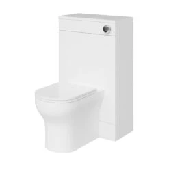 GoodHome Imandra Gloss White Freestanding Toilet Cabinet (W)500mm (H)840mm -Trade Point Store goodhome imandra gloss white freestanding toilet cabinet w 500mm h 840mm5059340394046 21c