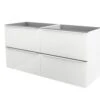 GoodHome Imandra Gloss White Vanity & Basin Cabinet (W)1200mm (H)600mm