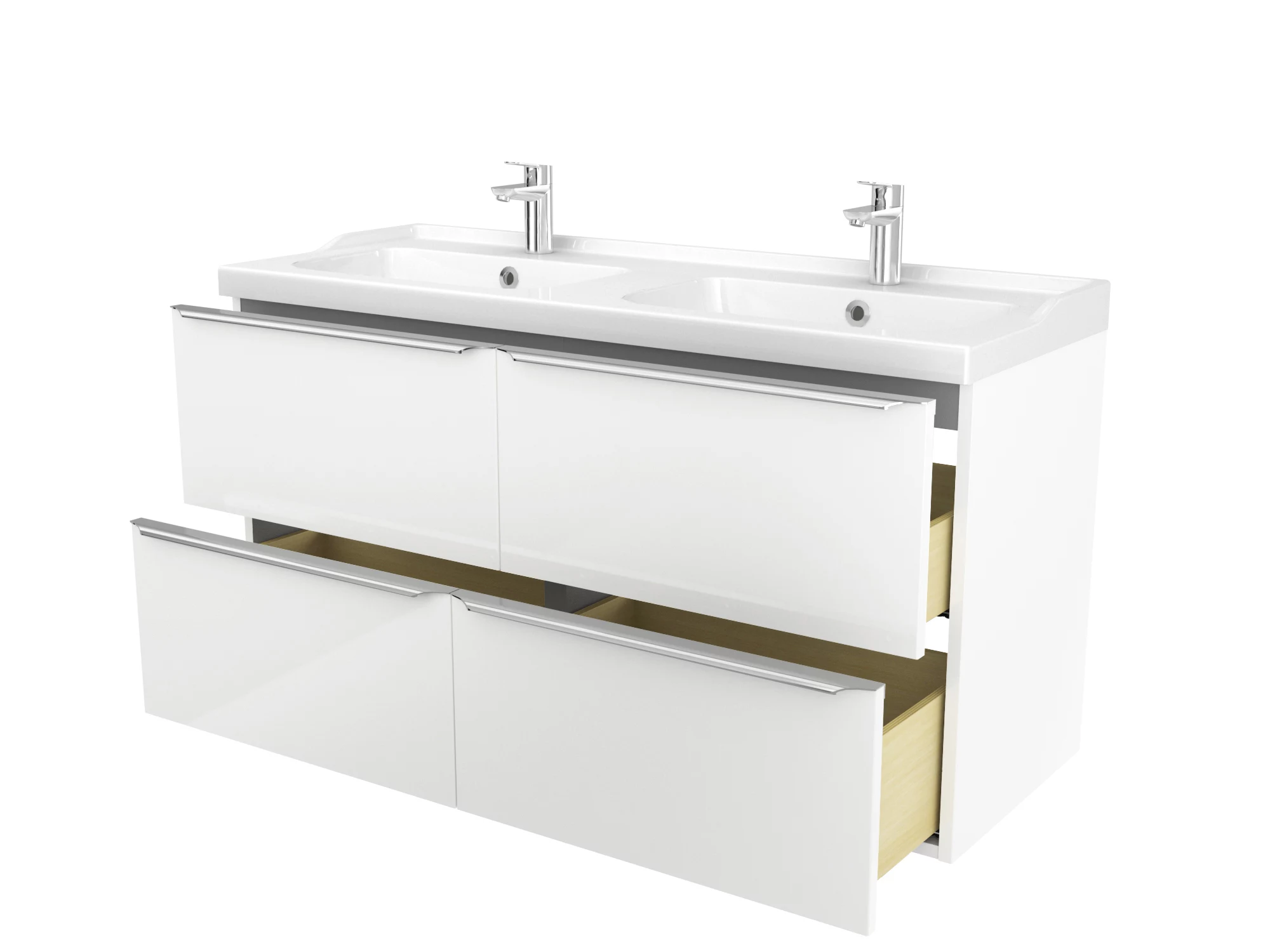 GoodHome Imandra Gloss White Vanity & Basin Cabinet (W)1200mm (H)600mm 16 GoodHome Imandra Gloss White Vanity & Basin Cabinet (W)1200mm (H)600mm - Image 16