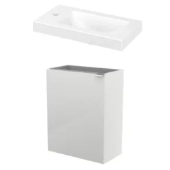 GoodHome Imandra Gloss White Vanity Unit & Basin Set (H)550mm