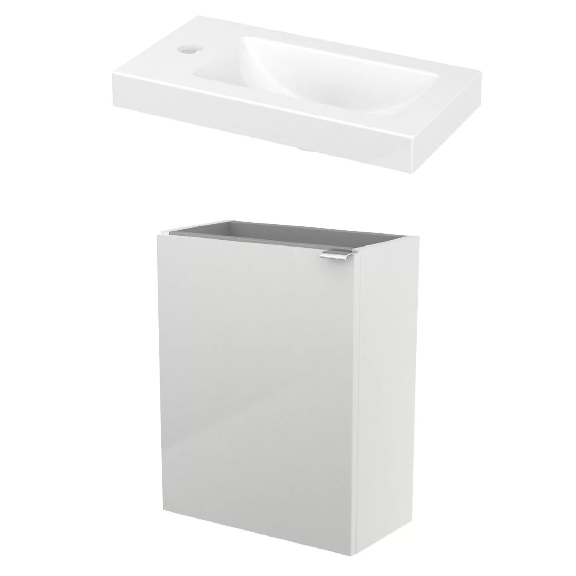 GoodHome Imandra Gloss White Vanity Unit & Basin Set (H)550mm 1 GoodHome Imandra Gloss White Vanity Unit & Basin Set (H)550mm