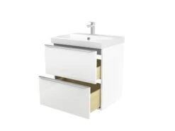 GoodHome Imandra Gloss White Wall-mounted Vanity & Basin Vanity & Basin Cabinet (W)600mm (H)600mm -Trade Point Store goodhome imandra gloss white wall mounted vanity basin vanity basin cabinet w 600mm h 600mm3663602932789 02bq