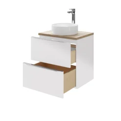 GoodHome Imandra Gloss White Wall-mounted Vanity & Basin Vanity & Basin Cabinet (W)600mm (H)600mm -Trade Point Store goodhome imandra gloss white wall mounted vanity basin vanity basin cabinet w 600mm h 600mm3663602932789 43c