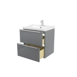 GoodHome Imandra & Lana Grey Freestanding Vanity Unit & Basin Set (W)604mm -Trade Point Store goodhome imandra lana grey freestanding vanity unit basin set w 604mm3663602312390 03c bq