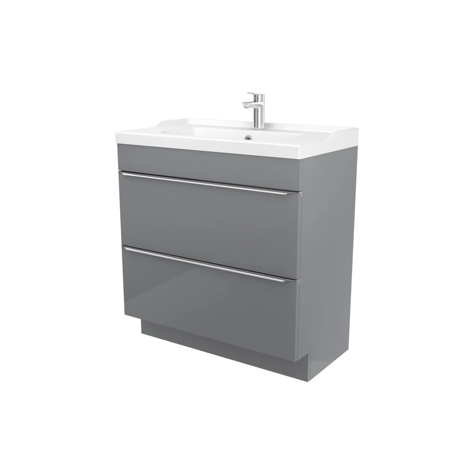 GoodHome Imandra & Lana Grey Freestanding Vanity Unit & Basin Set (W)804mm 1 GoodHome Imandra & Lana Grey Freestanding Vanity Unit & Basin Set (W)804mm
