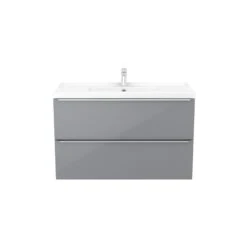 GoodHome Imandra & Lana Grey Wall-mounted Vanity Unit & Basin Set (W)1004mm -Trade Point Store goodhome imandra lana grey wall mounted vanity unit basin set w 1004mm3663602312864 03c bq
