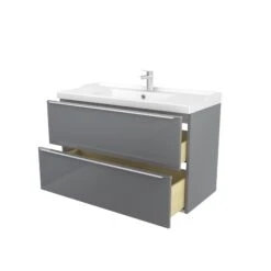 GoodHome Imandra & Lana Grey Wall-mounted Vanity Unit & Basin Set (W)1004mm -Trade Point Store goodhome imandra lana grey wall mounted vanity unit basin set w 1004mm3663602312864 05c bq