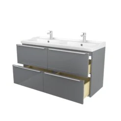 GoodHome Imandra & Lana Grey Wall-mounted Vanity Unit & Basin Set (W)1204mm -Trade Point Store goodhome imandra lana grey wall mounted vanity unit basin set w 1204mm3663602313069 05c bq